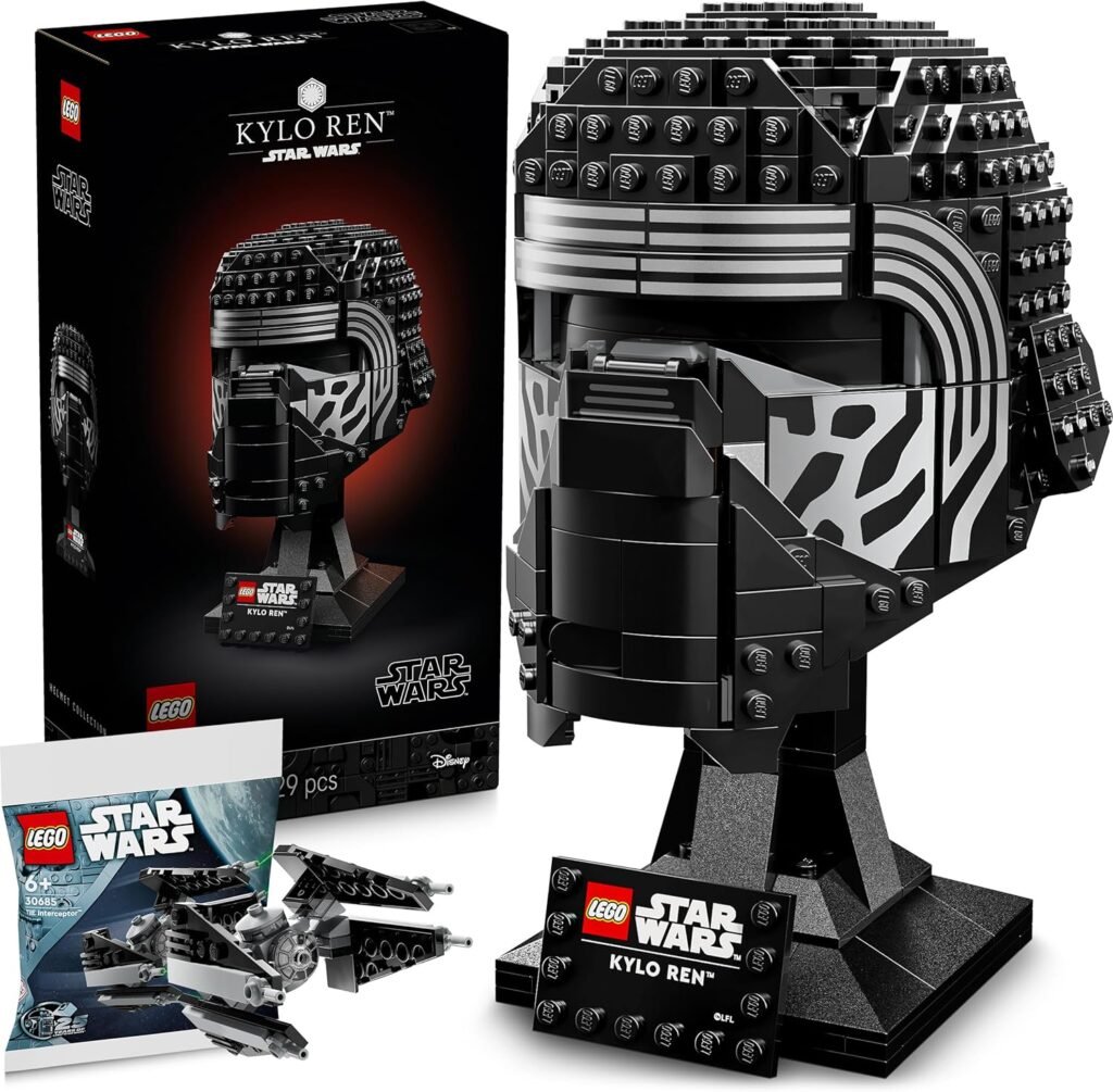 Casco LEGO Kylo Ren Star Wars junto a su caja original