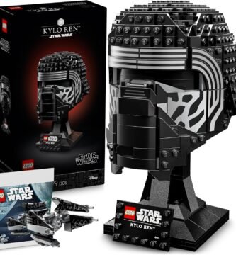 Casco LEGO Kylo Ren Star Wars junto a su caja original